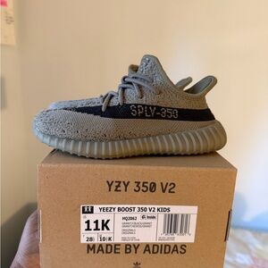 Adidas Yeezy Boost 350 V2 Kids Gray Black Sneakers